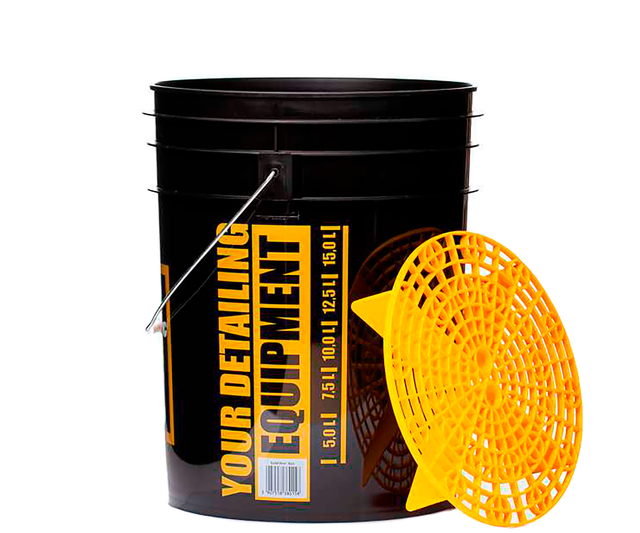 Ведро с грязеуловителем Work Stuff Detailing Bucket Black & Separator WS044