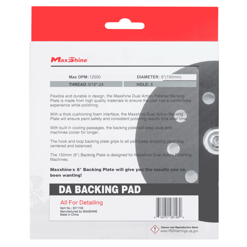 MaxShine DA Backing Pad 6″ 3011150