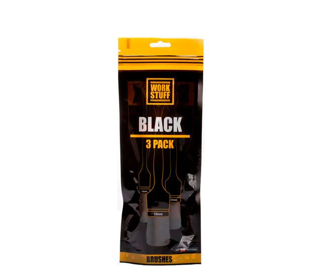 Набор химстойких кистей Work Stuff Detailing Brush Black 3 Pack WS101