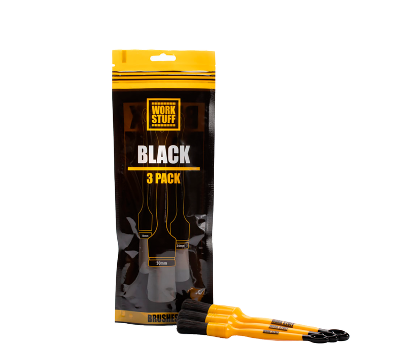 Набор химстойких кистей Work Stuff Detailing Brush Black 3 Pack WS101