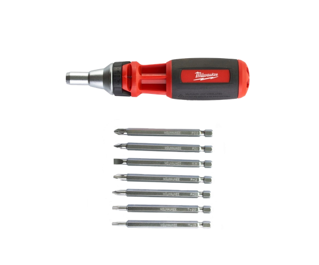 Універсальна викрутка Milwaukee 9 in 1 Ratcheting Multi-bit Screwdriver 4932471598