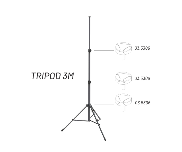 Винт маховика Scangrip Tripod/Wheelstand Lobe Knob Black M8 03.5306