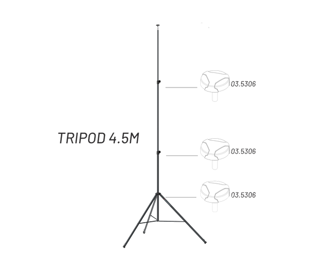 Винт маховика Scangrip Tripod/Wheelstand Lobe Knob Black M8 03.5306